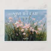 Wildflower Acrylic Art Save the Date Postcard ポストカード (正面)