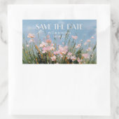 Wildflower Acrylic Art Save the Date Postcard 長方形シール (バッグ)