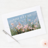 Wildflower Acrylic Art Save the Date Postcard 長方形シール (封筒)