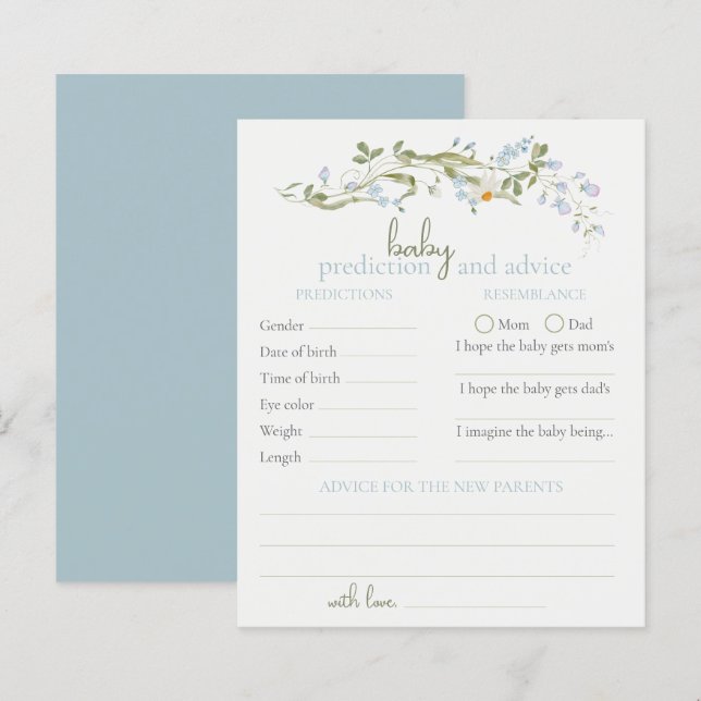 Wildflower Advice and Predictions Baby Shower (正面/裏面)