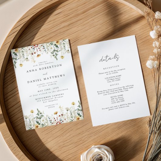 Wildflower All In One Wedding 招待状