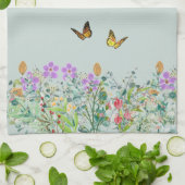 Wildflower and Butterflies Floral キッチンタオル (折り畳み)