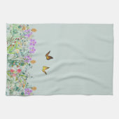 Wildflower and Butterflies Floral キッチンタオル (横)