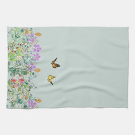 Wildflower and Butterflies Floral キッチンタオル