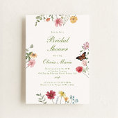 Wildflower and Butterfly Bridal Shower 招待状