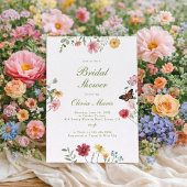 Wildflower and Butterfly Bridal Shower 招待状