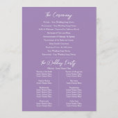 Wildflower and grasses watercolor wedding program プログラム (裏面)