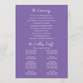 Wildflower and grasses watercolor wedding program プログラム (裏面)