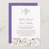 Wildflower and grasses watercolor wedding program プログラム (正面/裏面)