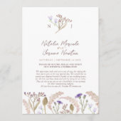 Wildflower and grasses watercolor wedding program プログラム (正面)