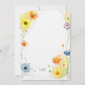 Wildflower Anemone Garden Rustic Wedding Invite 招待状 (裏面)