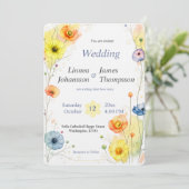 Wildflower Anemone Garden Rustic Wedding Invite 招待状 (スタンド正面)