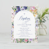 Wildflower Arch Baptism Invitation 招待状 (スタンド正面)