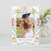 Wildflower Arch Photo Graduation Thank You Card 招待状 (スタンド正面)
