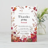 Wildflower Autumn Thanksgiving Potluck Invitation 招待状 (スタンド正面)