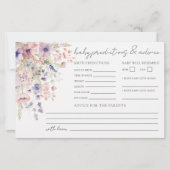 Wildflower Baby Advice Predictions Card (正面)