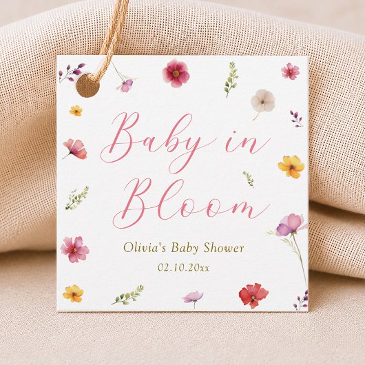Wildflower Baby in Bloom シャワー フェイバータグ