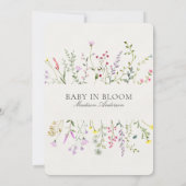 Wildflower Baby in Bloom フラワー ベビーシャワー 招待状 (裏面)