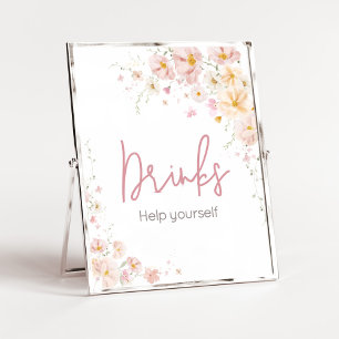 Wildflower Baby in Bloom ベビーシャワーのドリンク ポスター
