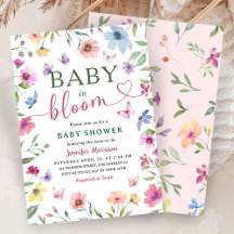 Wildflower Baby In Bloom ベビーシャワーボヘミアンガール