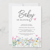 Wildflower Baby in Bloom ベビーシャワー 招待状 (正面)