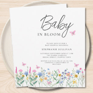 Wildflower Baby in Bloom ベビーシャワー 招待状