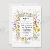 Wildflower Baby In Bloom Baby Shower  招待状 (正面)