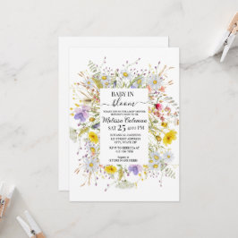 Wildflower Baby In Bloom Baby Shower 招待状