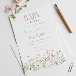 Wildflower Baby in Bloom Baby Shower Invitation 招待状
