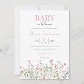 Wildflower Baby in Bloom Baby Shower Invitation 招待状 (正面)