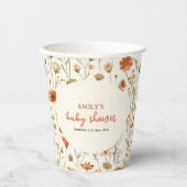 Wildflower Baby in Bloom Boho Fall Baby Shower 紙コップ (正面)