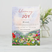 Wildflower Baby in Bloom Gender Neutral 招待状 (スタンド正面)