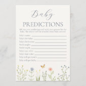Wildflower Baby Predictions Baby Shower Game アドバイスカード (正面)