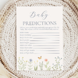 Wildflower Baby Predictions Baby Shower Game アドバイスカード