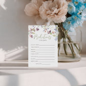 Wildflower Baby Predictions Card 招待状
