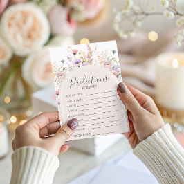 Wildflower Baby Predictions Game Card 招待状