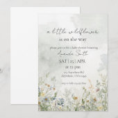 Wildflower baby shower 招待状 (正面/裏面)