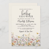 Wildflower Baby Shower 招待状 (正面/裏面)