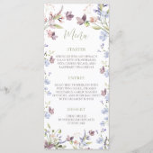 Wildflower Baby Shower 4x9 Menu Card メニュー (正面)