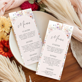 Wildflower Baby Shower 4x9 Menu Card メニュー