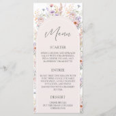 Wildflower Baby Shower 4x9 Menu Card メニュー (正面)