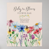 Wildflower Baby Shower Baby in Bloom Flower Bar ポスター (正面)