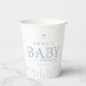 Wildflower Baby Shower | Blue Floral Paper Cup 紙コップ (裏面)