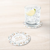 Wildflower Baby Shower Coasters - Orange ラウンドペーパーコースター (インサイチュ)