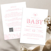 Wildflower Baby Shower Details Back 招待状