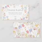 Wildflower Baby Shower Diaper Raffle Insert エンクロージャーカード (正面/裏面)