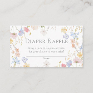 Wildflower Baby Shower Diaper Raffle Insert エンクロージャーカード