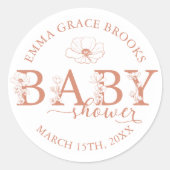 Wildflower Baby Shower Editable  ラウンドシール (正面)