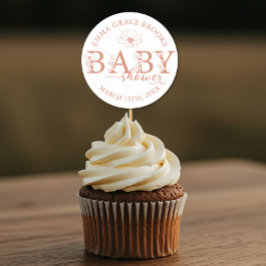 Wildflower Baby Shower Editable  ラウンドシール