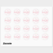 Wildflower Baby Shower Favor Sticker Editable Name ラウンドシール (シート)